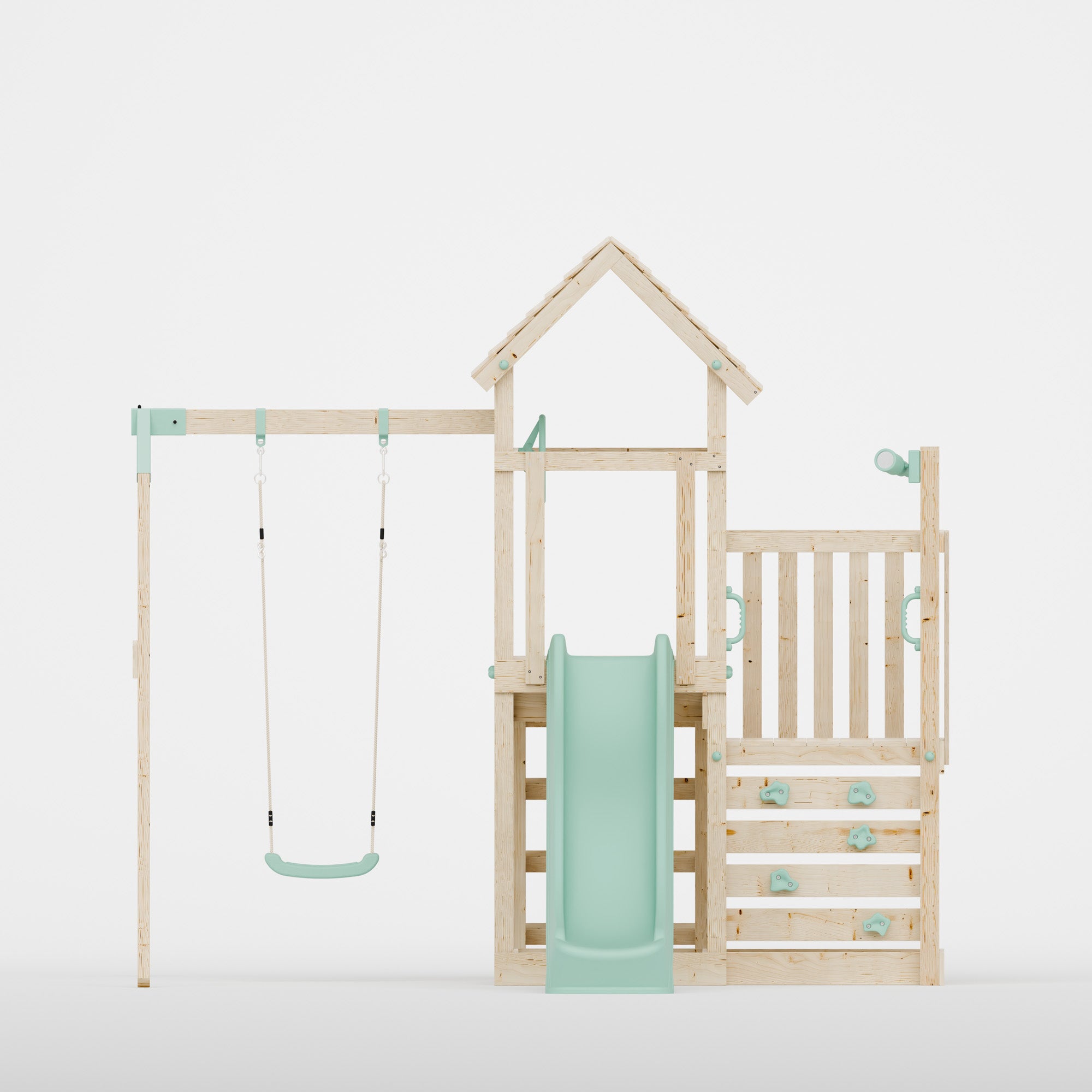 Climbing Frame With Step Up & Single Swing - Shadowfern Glade I