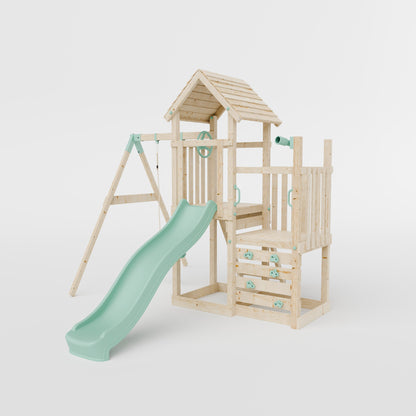 Climbing Frame With Step Up & Single Swing - Shadowfern Glade I