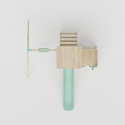 Climbing Frame With Step Up & Single Swing - Shadowfern Glade I