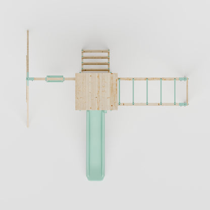 Climbing Frame With Single Swing & Monkey Bars - Bearpaw Timber I