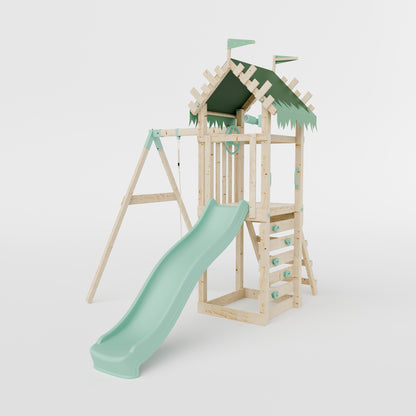 Climbing Frame With Single Swing - Enchanted Grove I