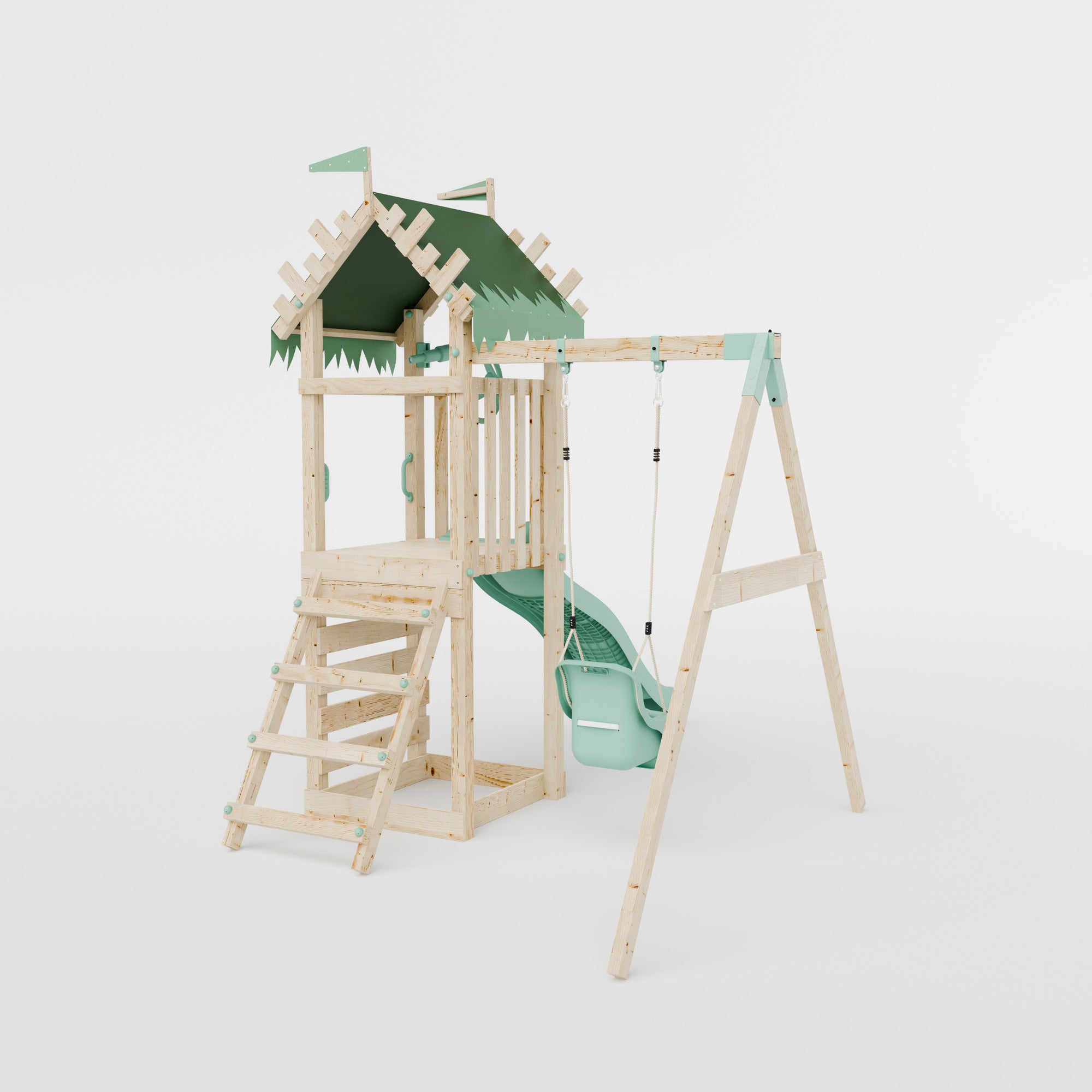 Climbing Frame With Single Baby Swing - Enchanted Grove II