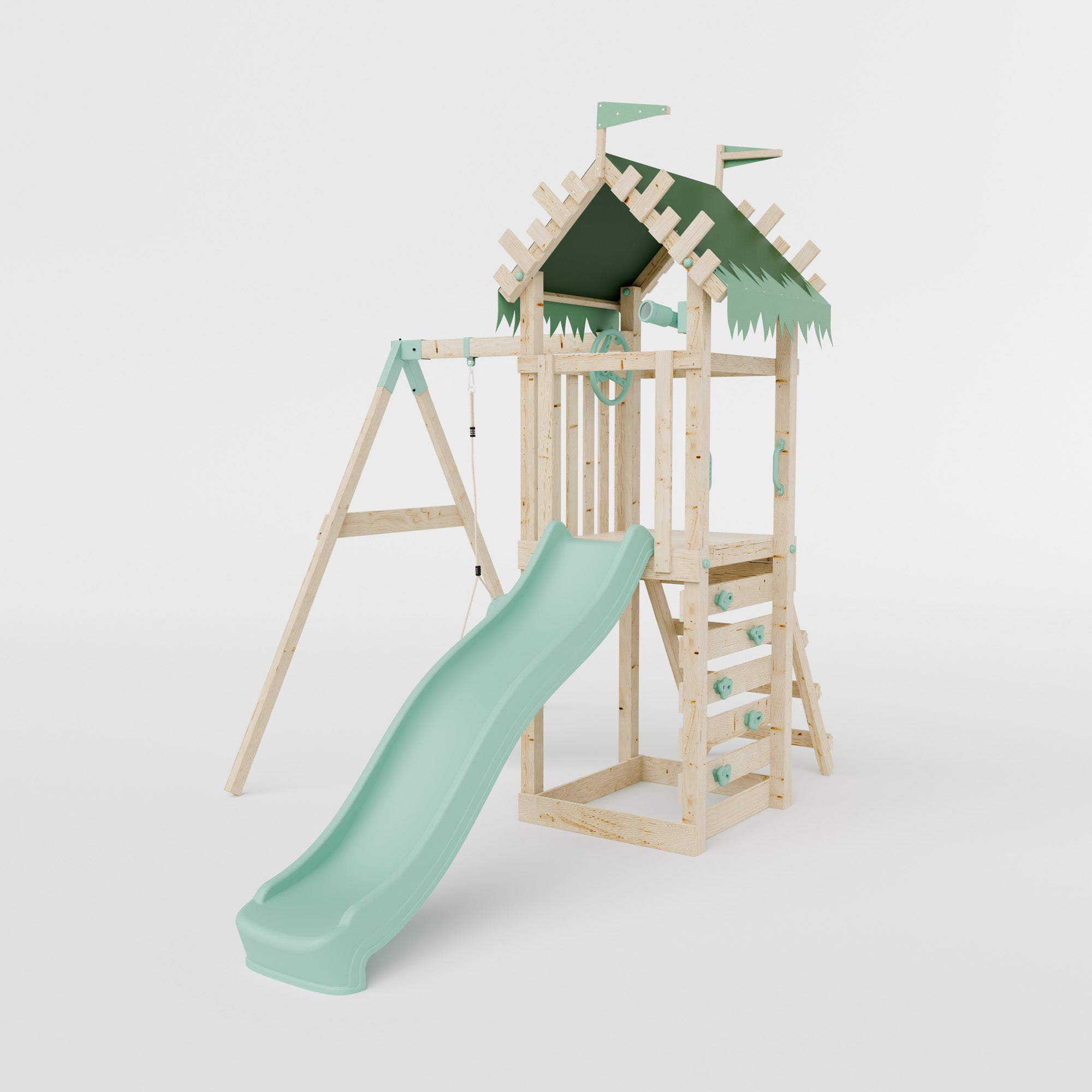 Climbing Frame With Single Baby Swing - Enchanted Grove II