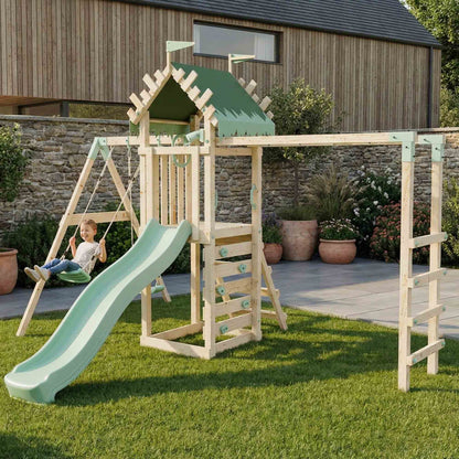 Climbing Frame With Single Swing & Monkey Bars - Ravenridge Grove I