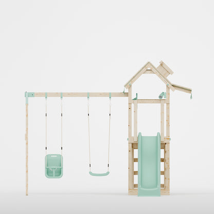 Climbing Frame With Double Swing - Eldertree Forest IV