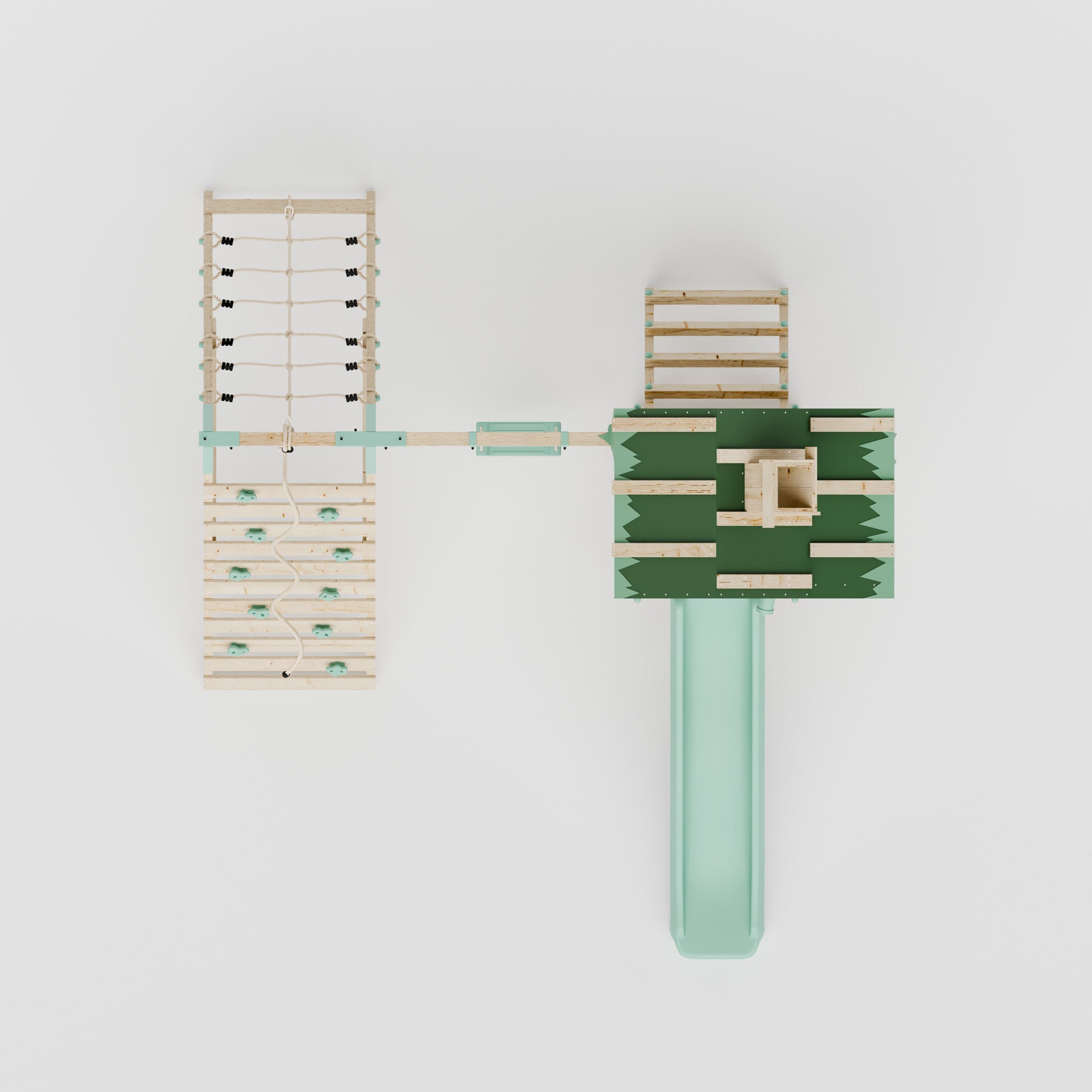 Climbing Frame With Single Swing & Climbing Wall - Eldertree Forest V