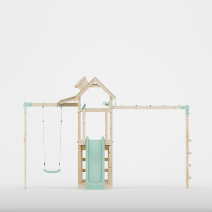 Climbing Frame With Single Swing & Monkey Bars - Eldertree Forest III