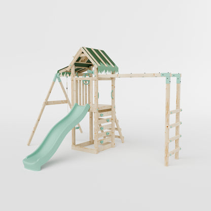 Climbing Frame With Single Swing & Monkey Bars - Eldertree Forest III