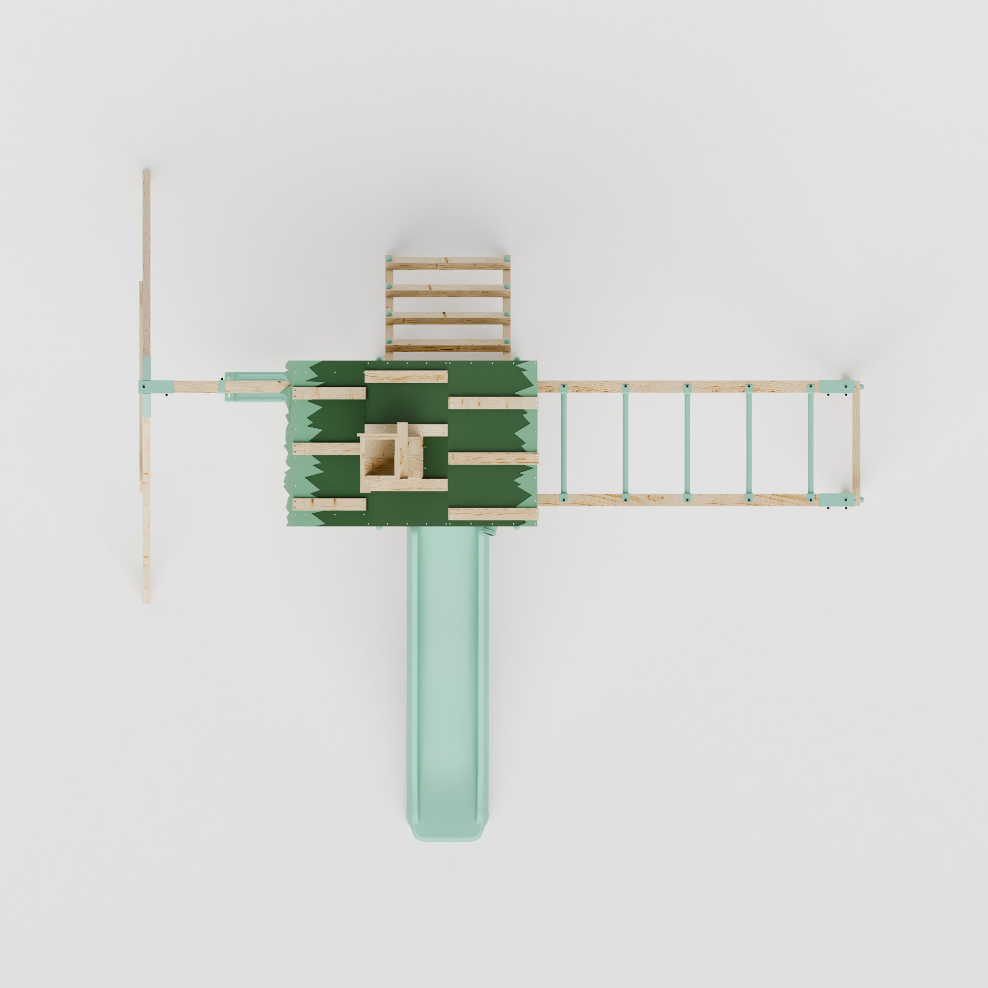 Climbing Frame With Single Swing & Monkey Bars - Eldertree Forest III