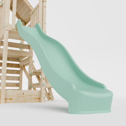 Climbing Frame with Single Swing Extended Height Platform & 2.65m Slide & Picnic Table - Bramblewick Forest Watchtower IV