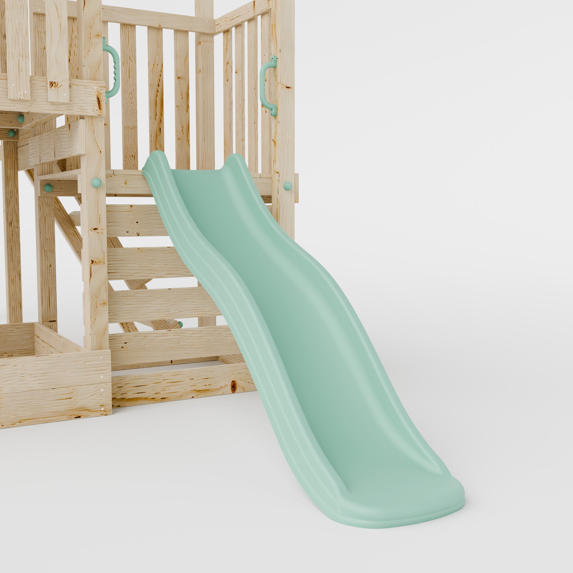 Climbing Frame with Double Swing Triple Platform & Double Slides & Picnic Tower - Bramblewick Forest Watchtower VII