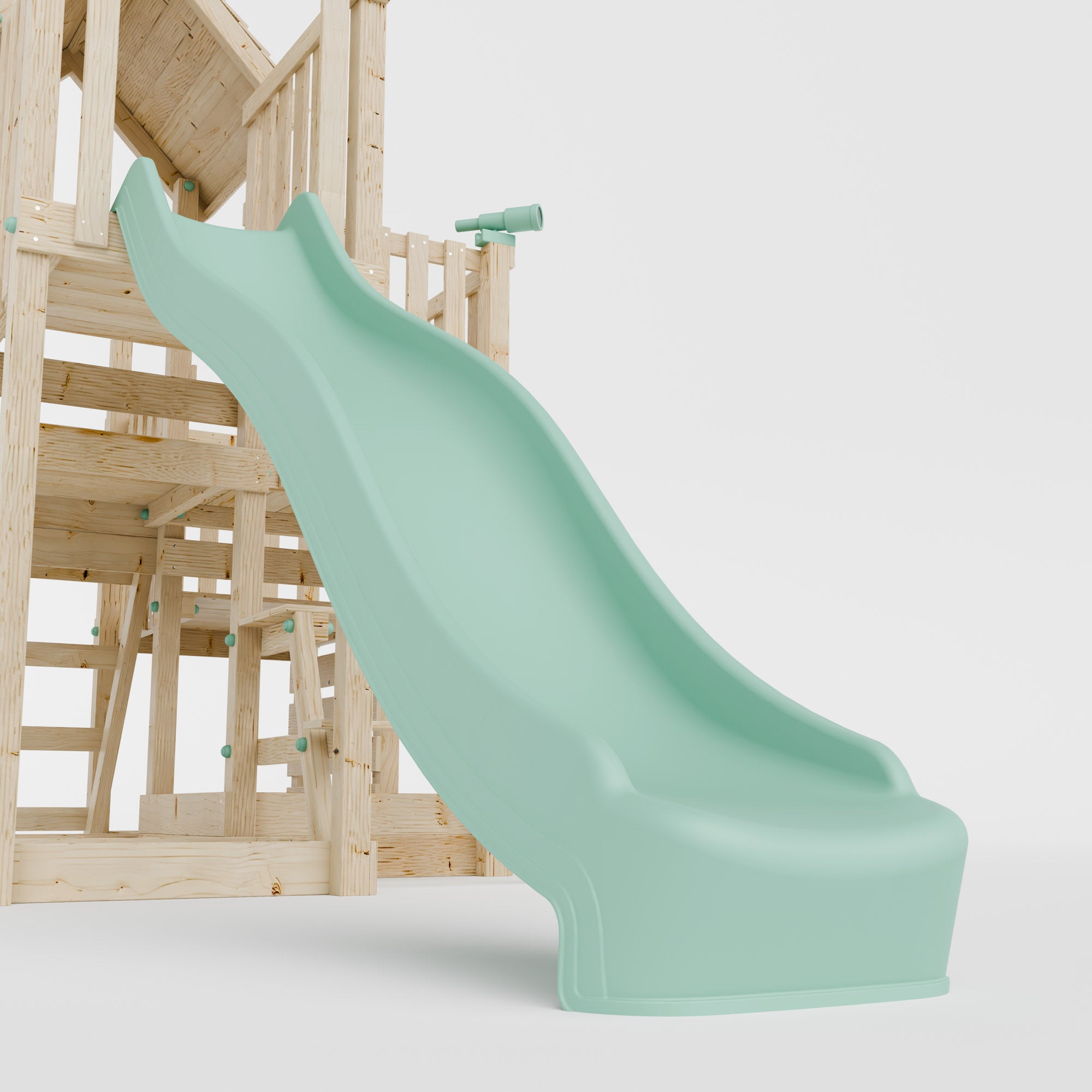 Climbing Frame with Double Swing Triple Platform & Double Slides & Picnic Tower - Bramblewick Forest Watchtower VII