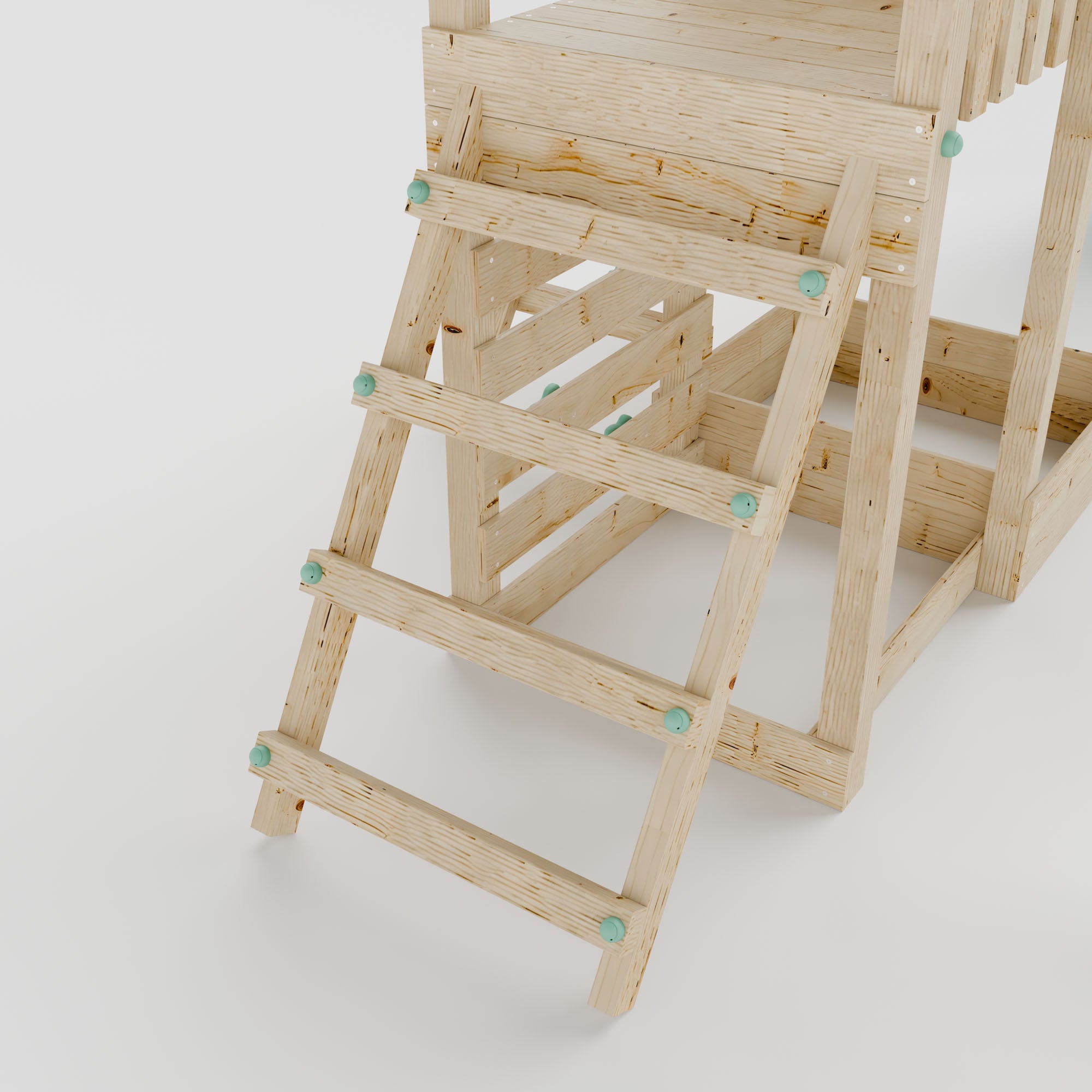 Climbing Frame with Single Swing Extended Height Platform & 2.65m Slide & Picnic Table - Eldertree Forest Watchtower IV