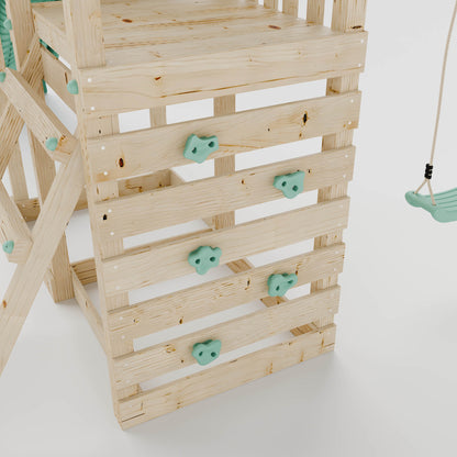 Climbing Frame with Double Swing Extended Height Platform & 2.65m Slide - Enchanted Grove Watchtower II