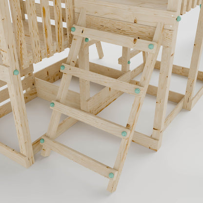 Climbing Frame with Double Swing Triple Platform & Double Slides & Picnic Tower - Enchanted Grove Watchtower VII