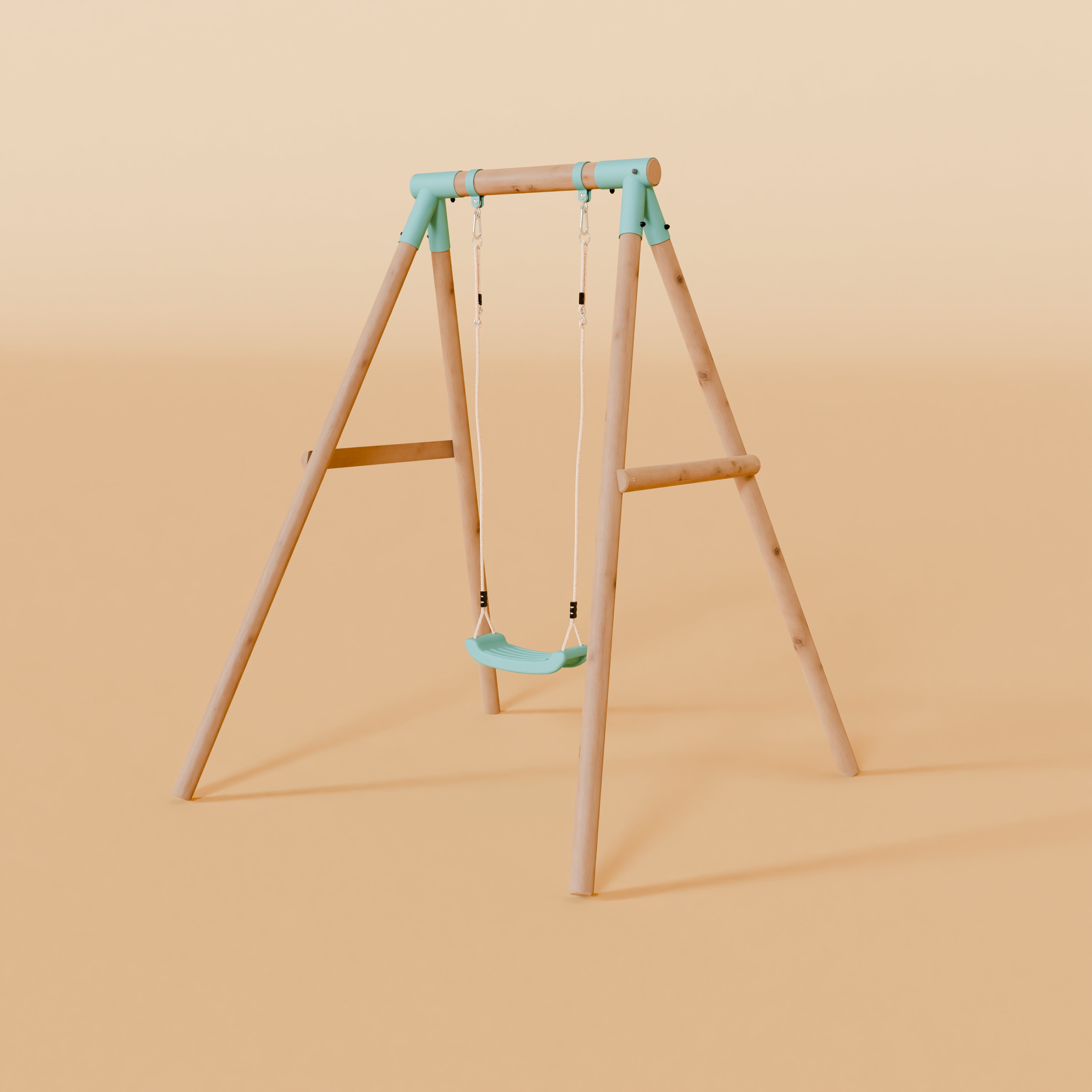 Single Wooden Swing - Evergreen