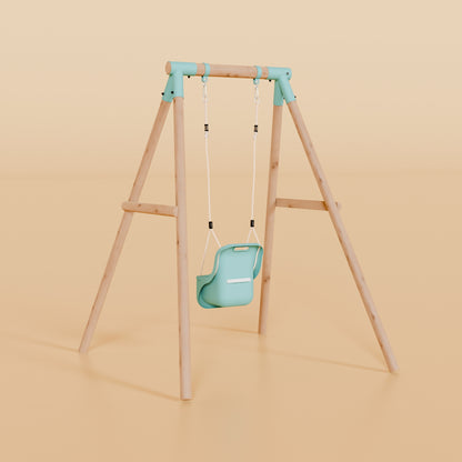 Single Wooden Baby Swing - Evergreen II