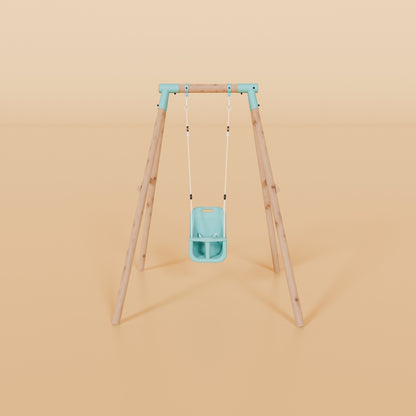 Single Wooden Baby Swing - Evergreen II