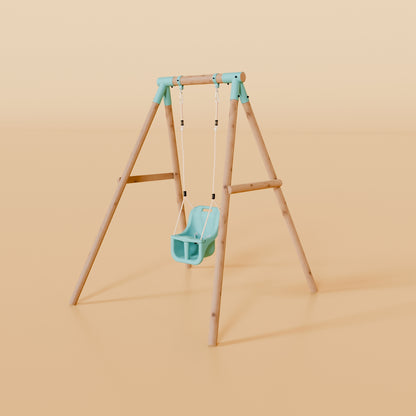 Single Wooden Baby Swing - Evergreen II