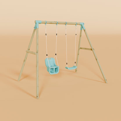 Double Swing Set with Baby Swing - Wildwood