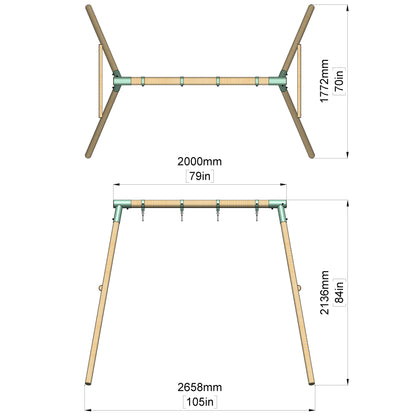 Double Swing Set with Baby Swing - Wildwood