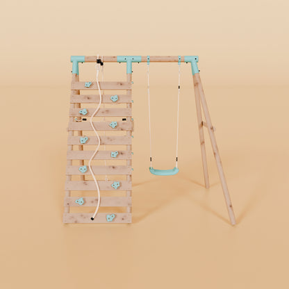 Single Swing Set With Climbing Wall - Shadowfern I