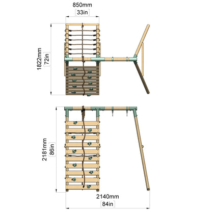 Single Swing Set With Climbing Wall - Shadowfern I
