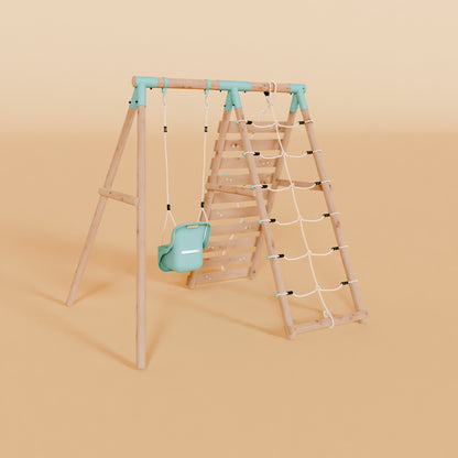 Single Baby Swing Set With Climbing Wall - Shadowfern II