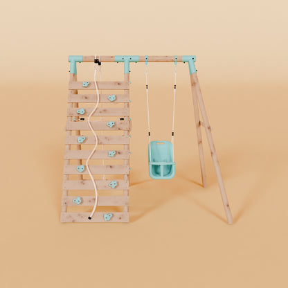 Single Baby Swing Set With Climbing Wall - Shadowfern II