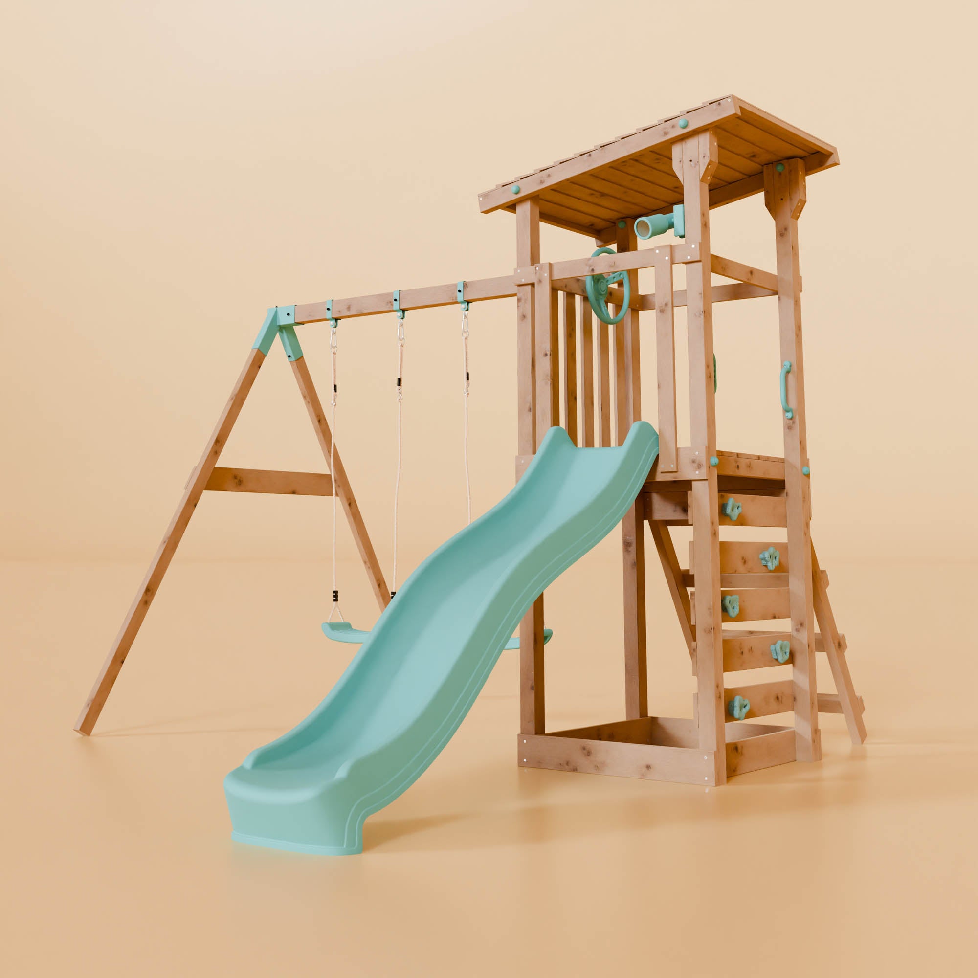 Climbing Frame With Double Swing - Willow Way