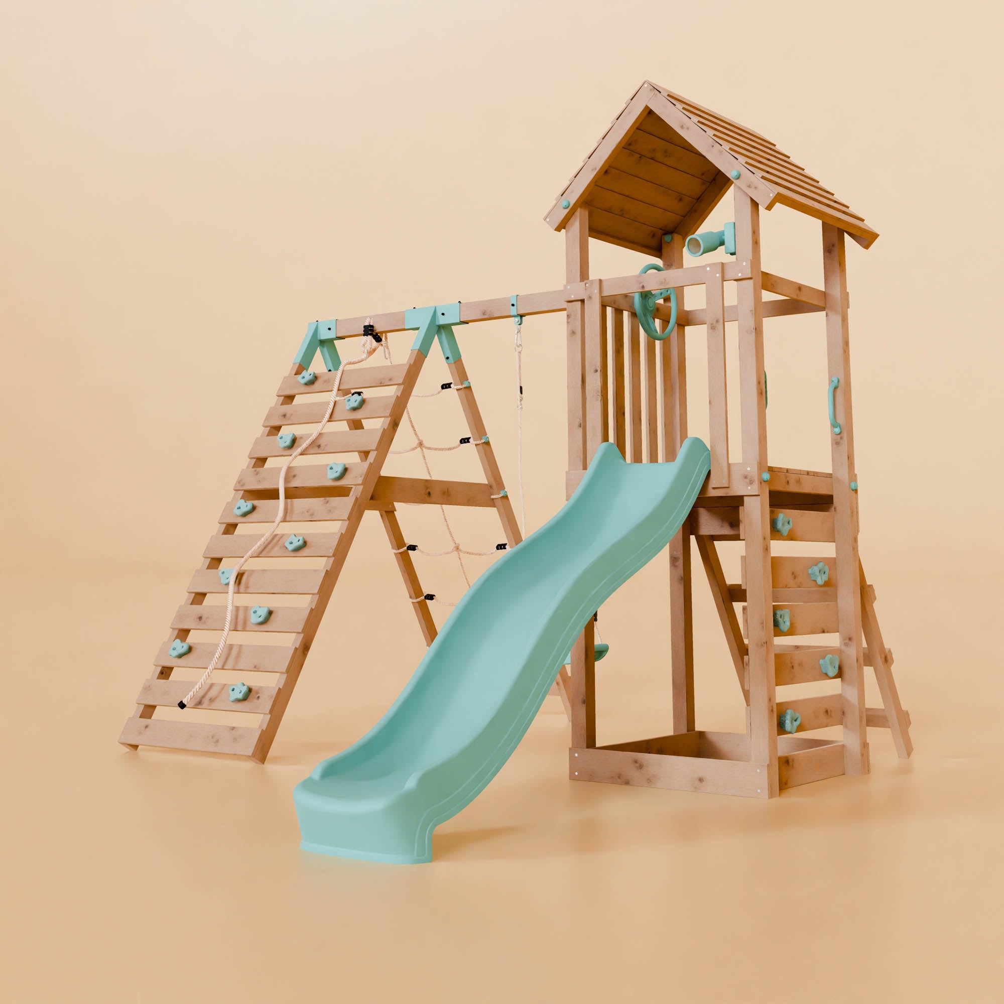 Climbing Frame With Single Swing - Ivory Retreat