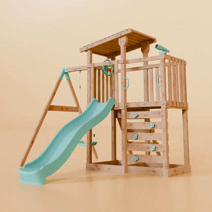 Extended Climbing Frame With Single Swing - Hawthorne Haven