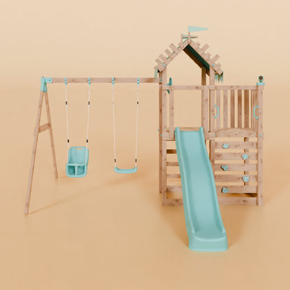 Extended Climbing Frame With Double Swing - Whispering Woods IV