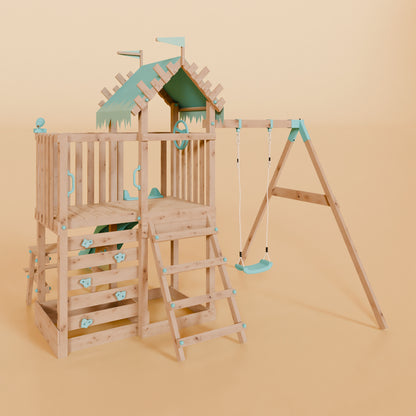 Extended Climbing Frame With Single Swing & Picnic Table - Fernshade Retreat I