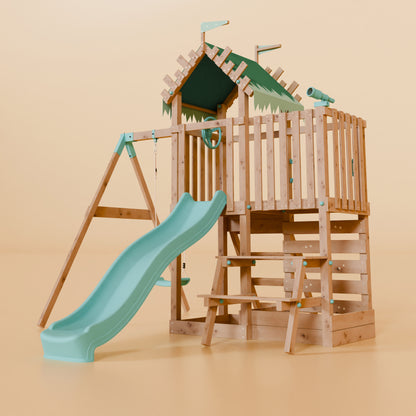 Extended Climbing Frame With Single Swing & Picnic Table - Fernshade Retreat I