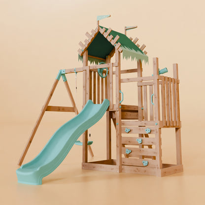 Climbing Frame & Step Up With Single Swing - Redwood Rise I