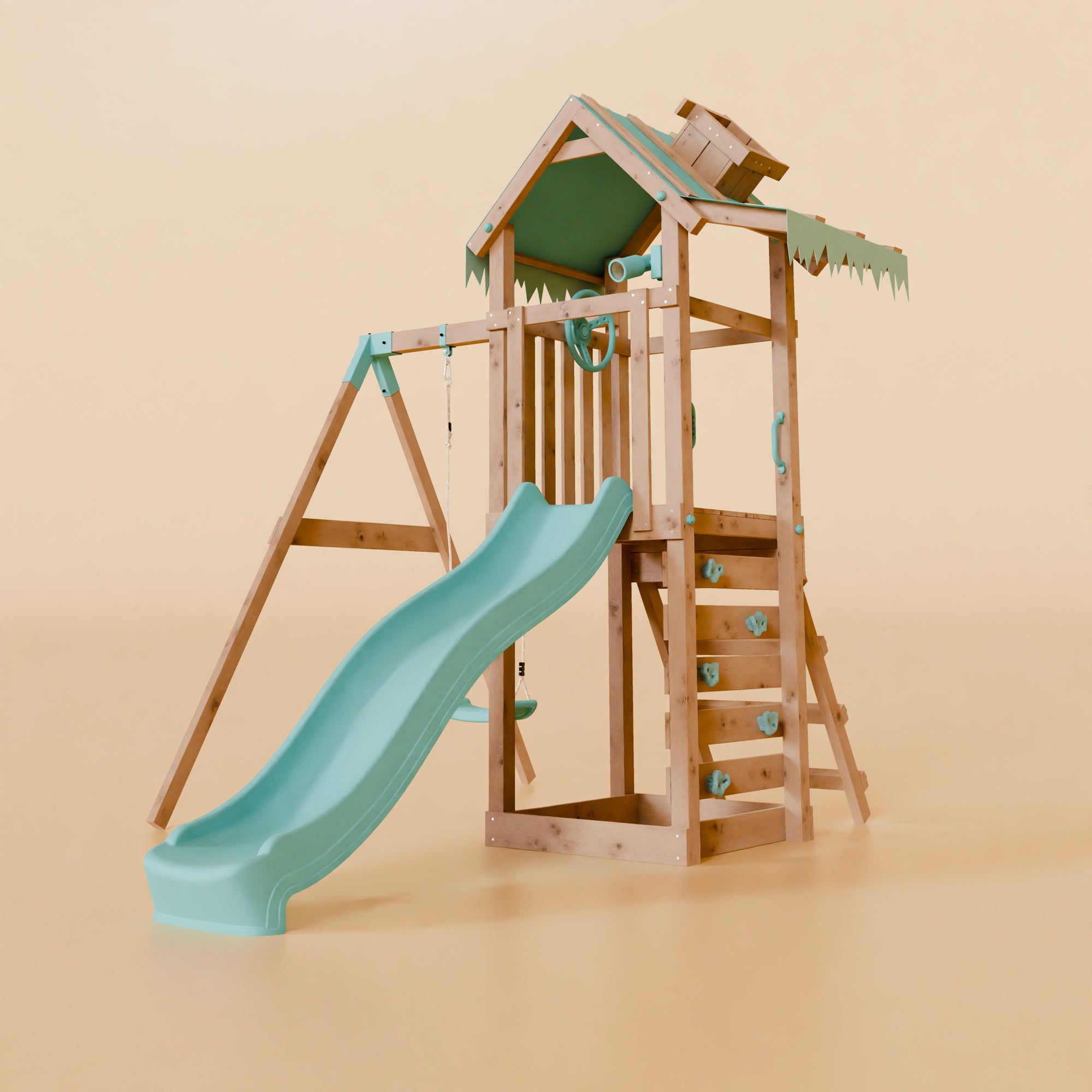 Climbing Frame With Single Swing - Eldertree Forest