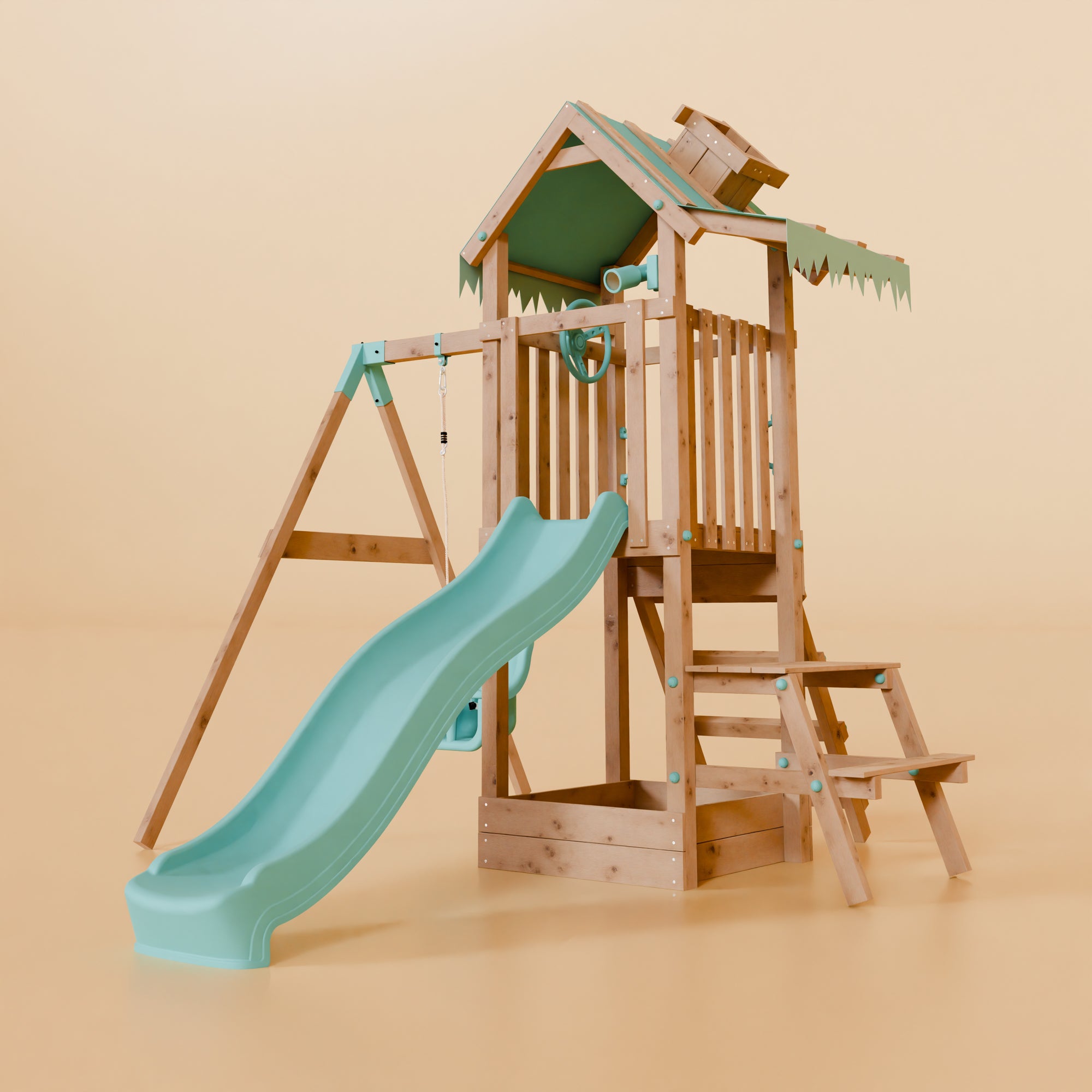 Climbing Frame With Single Swing - Wolfpine Woods