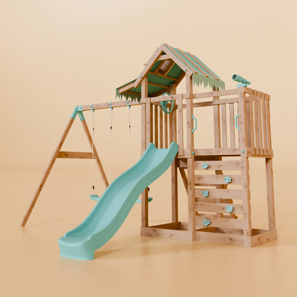 Extended Climbing Frame With Double Swing - Squirrel’s Nest III