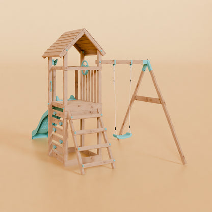 Climbing Frame With Single Swing - Bramblewick Forest I