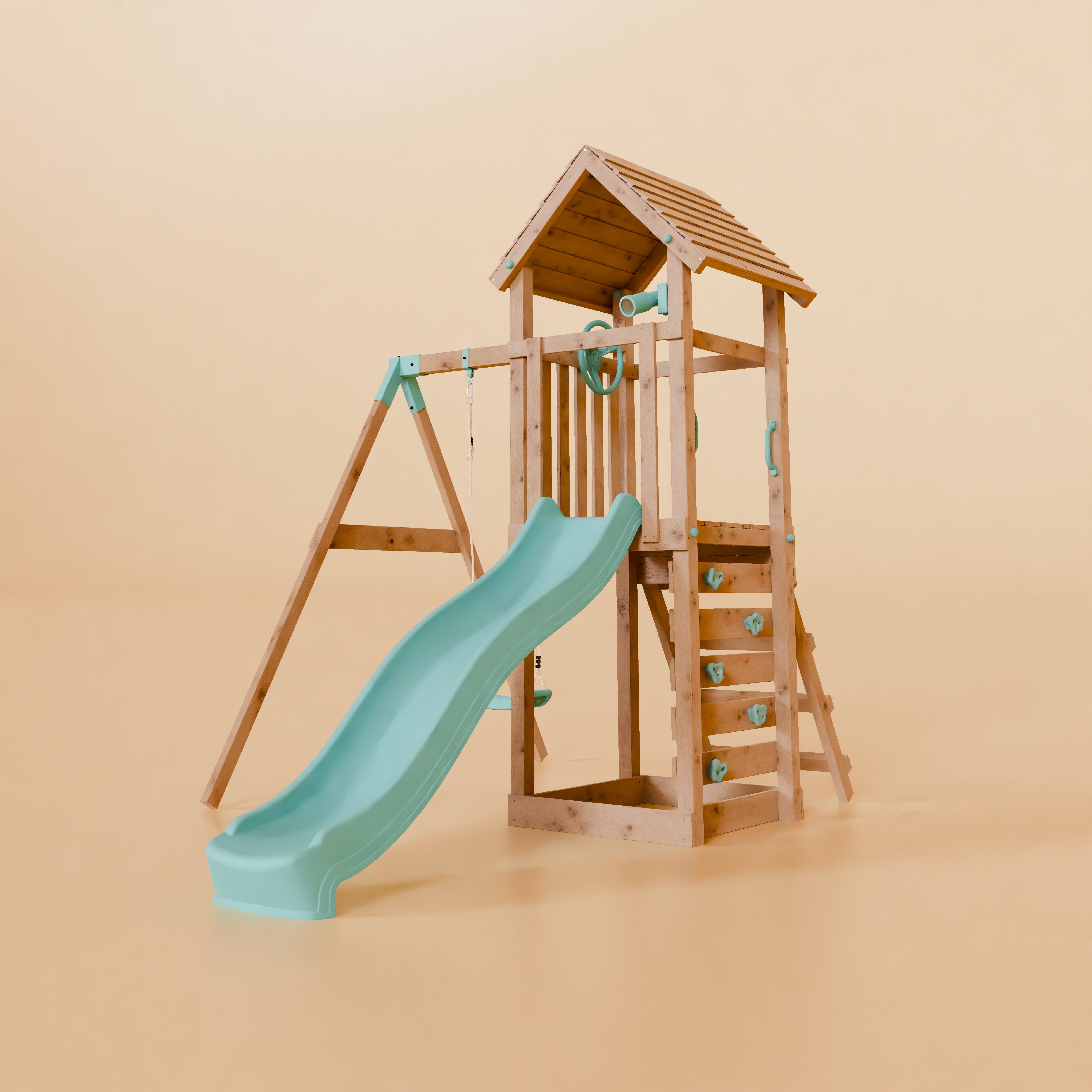 Climbing Frame With Single Swing - Bramblewick Forest I