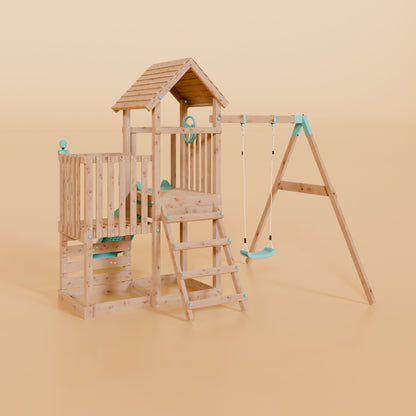 Climbing Frame With Step Up & Single Swing - Shadowfern Glade I