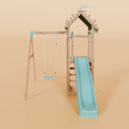 Climbing Frame With Single Swing - Enchanted Grove I