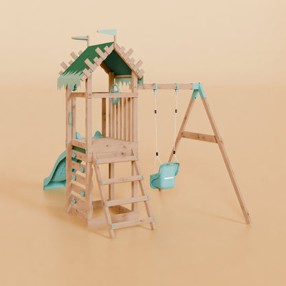 Climbing Frame With Single Baby Swing - Enchanted Grove II