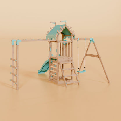 Climbing Frame With Single Swing & Monkey Bars - Ravenridge Grove I