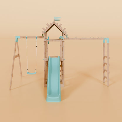 Climbing Frame With Single Swing & Monkey Bars - Ravenridge Grove I