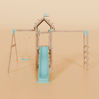 Climbing Frame With Single Swing & Monkey Bars - Ravenridge Grove I