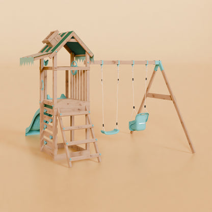Climbing Frame With Double Swing - Eldertree Forest IV
