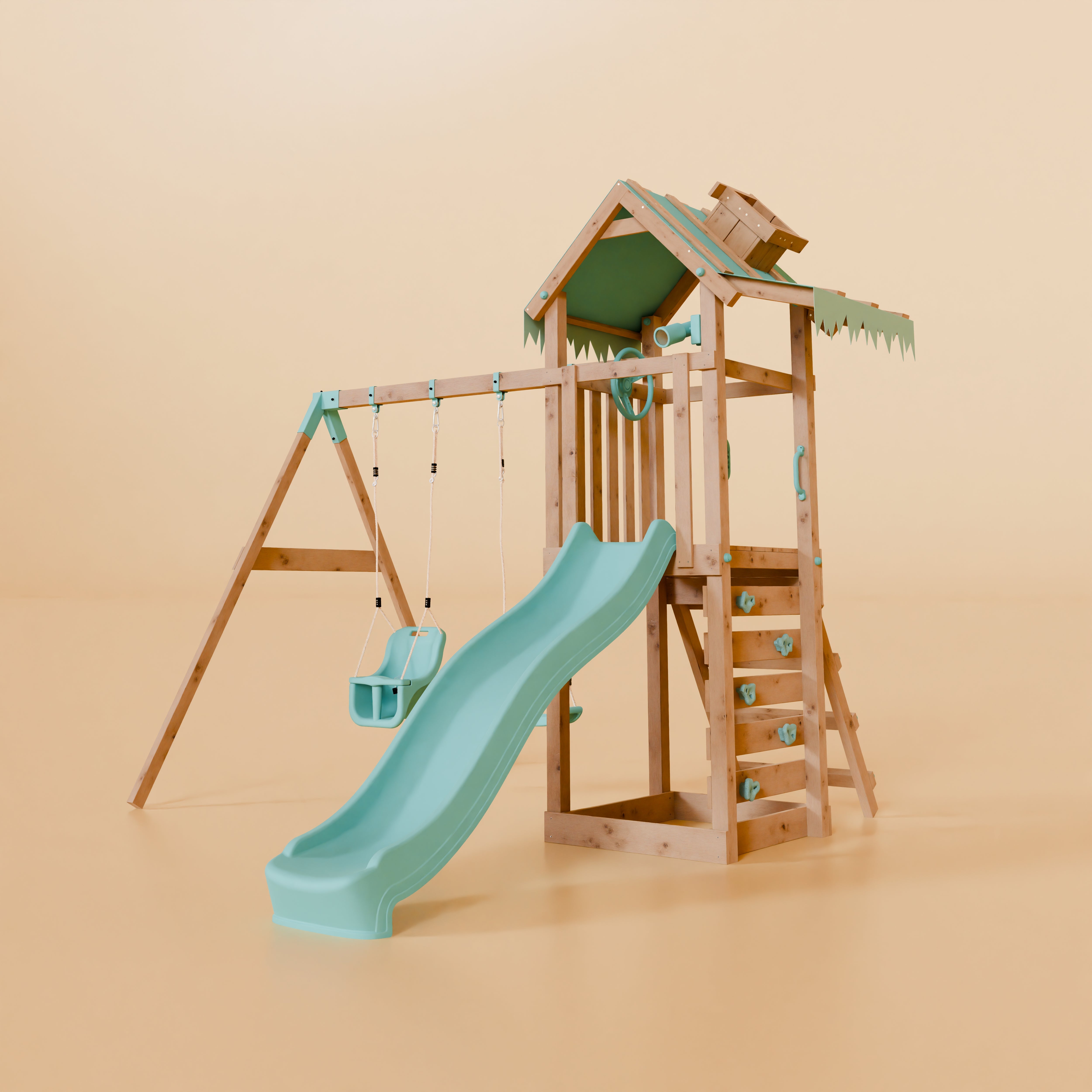 Climbing Frame With Double Swing - Elder Forest IV