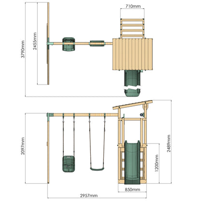 Climbing Frame with Double Swing - Willow Way IV